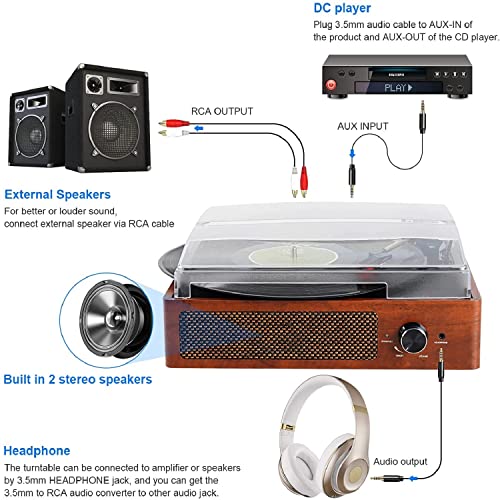 Vinyl Turntable Vintage (Wood) - Image 3